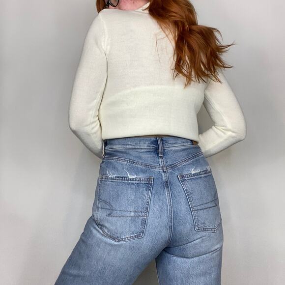 Juicy Couture Size Small Ivory with Pearl Embellished Mockneck Sweater - Picture 4 of 13